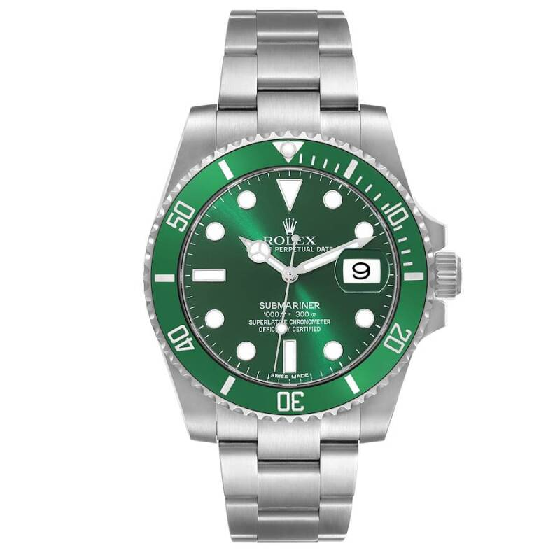 Pre-Owned Rolex Submariner Date Hulk 116610LV-0002 | 40mm Green Ceramic Bezel Green Dial Automatic Diver Watch, Used Good Condition