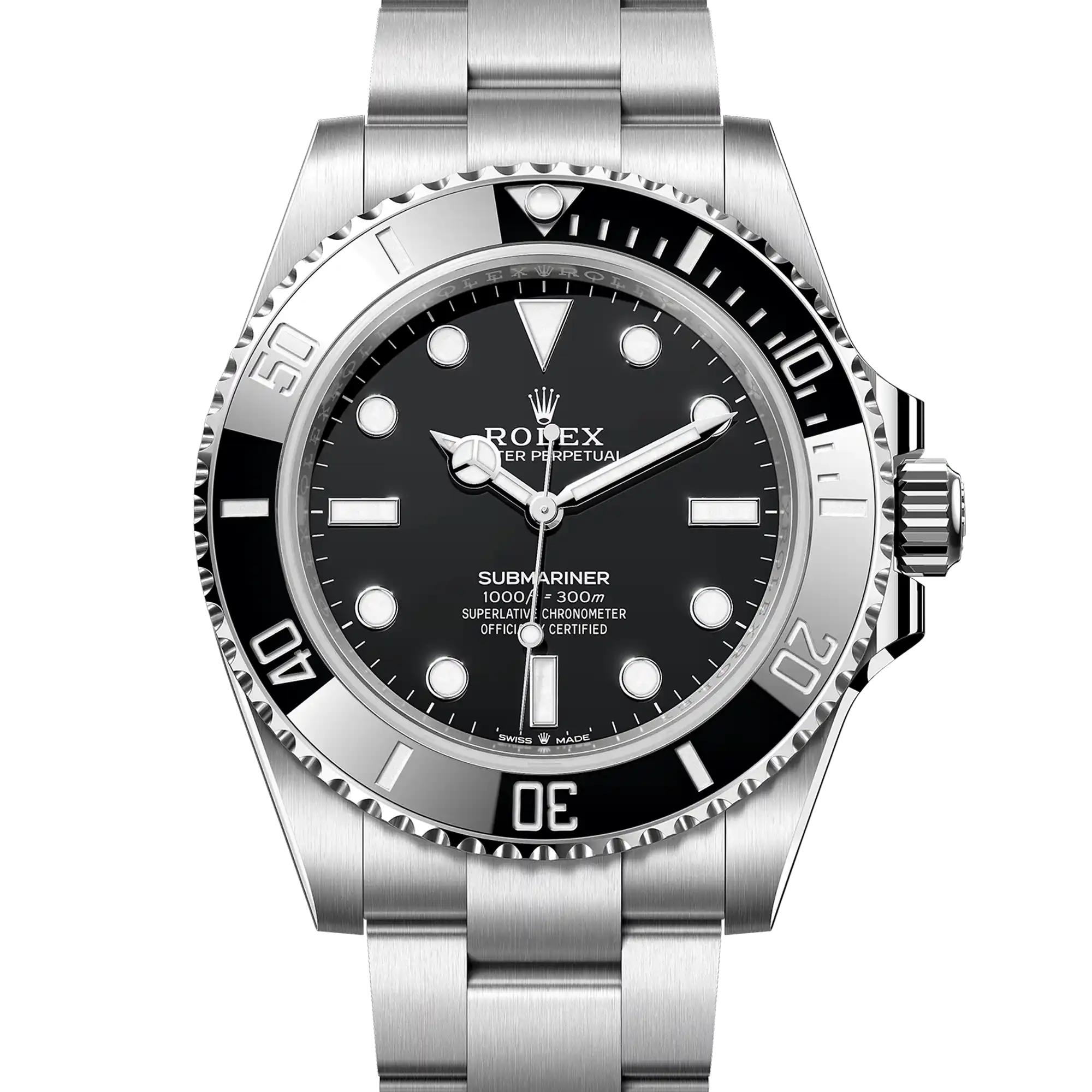 Pre-Owned Rolex Submariner No Date 124060-0001 | 41mm Black Cerachrom Bezel Symmetric Black Dial Cal.3235 Automatic Diver Watch, Used Good Condition