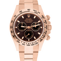 Pre-Owned Rolex Cosmograph Daytona 116505-0001 Full 18K Everose Rose Gold Black Chocolate Dial Engraved Tachymeter Bezel Oyster Bracelet Cal.4130 Automatic Chronograph Watch | Full RG Black Dial Daytona