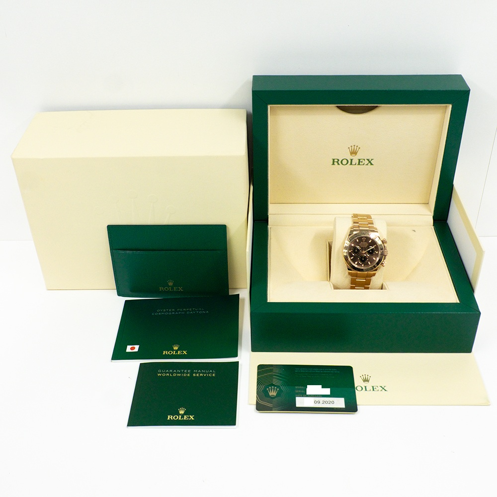 Pre-Owned Rolex Cosmograph Daytona 116505-0001 Full 18K Everose Rose Gold Black Chocolate Dial Engraved Tachymeter Bezel Oyster Bracelet Cal.4130 Automatic Chronograph Watch | Full RG Black Dial Daytona