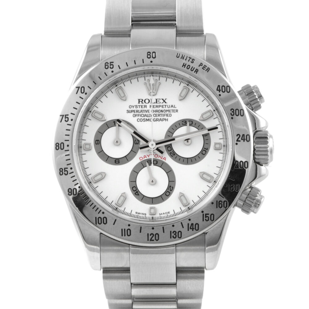 Pre-Owned Vintage Rolex Cosmograph Daytona 116520 Discontinued 2000-2016 Oystersteel Engraved Steel Bezel Black/White Panda Dial Cal.4130 In-House Automatic Chronograph | Classic Old Steel Daytona