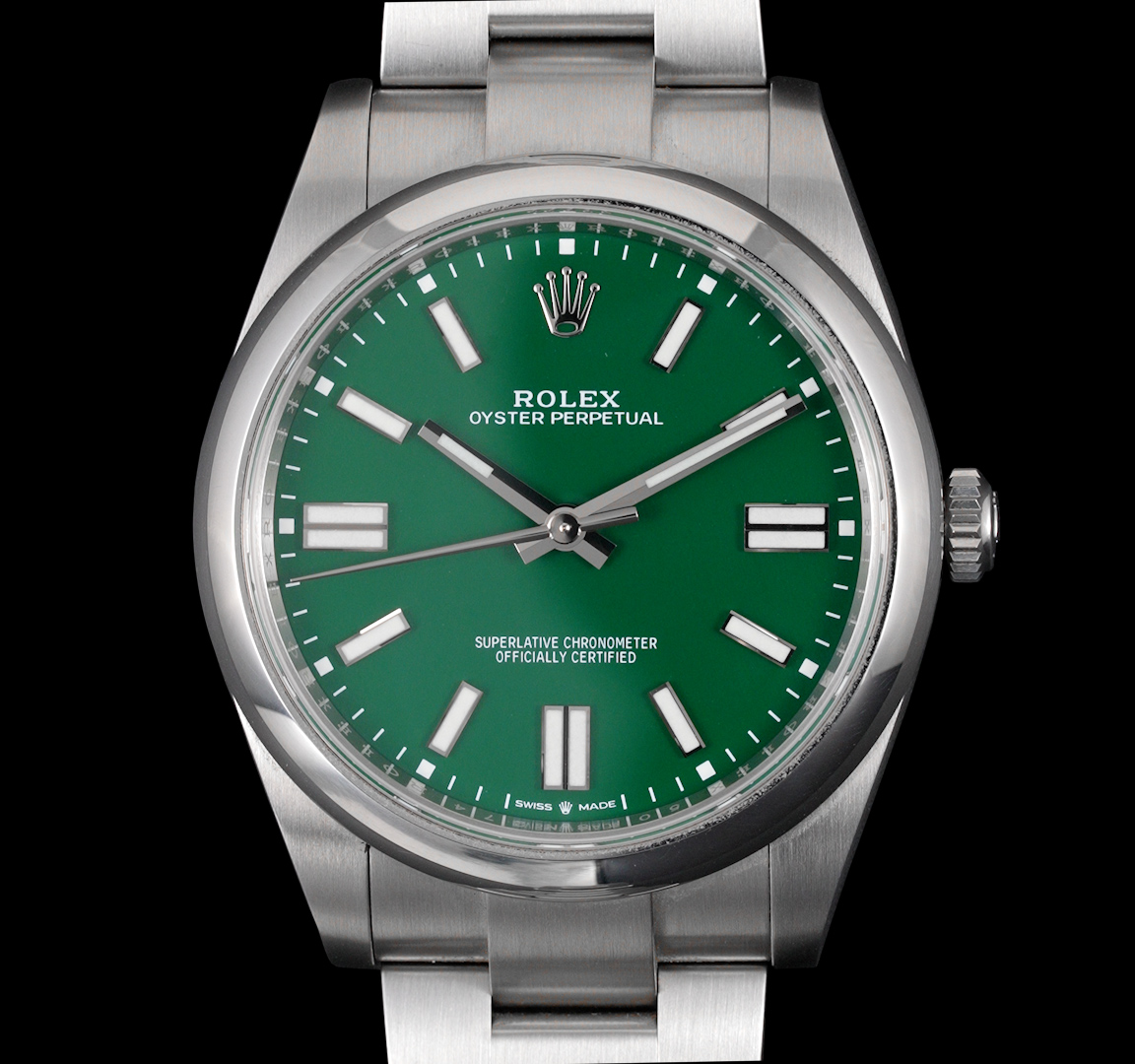 Pre-Owned Rolex 124300 Oyster Perpetual Green Dial