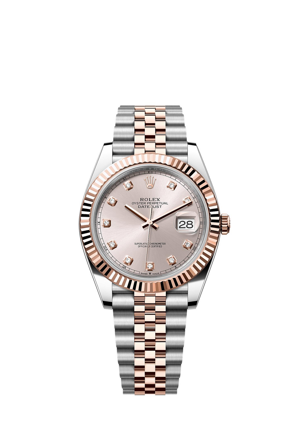 Pre-Owned Rolex Datejust 41 Ref.126331 Everose Rolesor Pink Sundust Dial Jubilee Bracelet