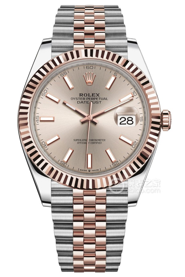 Pre-Owned Rolex Datejust 41 Ref.126331 Everose Rolesor Pink Sundust Dial Jubilee Bracelet