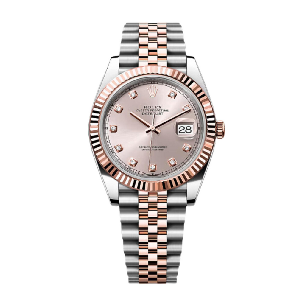 Pre-Owned Rolex Datejust 41 Ref.126331 Everose Rolesor Pink Sundust Dial Jubilee Bracelet