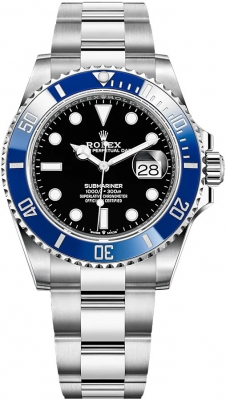 Pre-Owned Rolex Submariner Date Ref.126619LB 18K Solid White Gold Blue Cerachrom Bezel Black Dial Oyster Bracelet 41mm