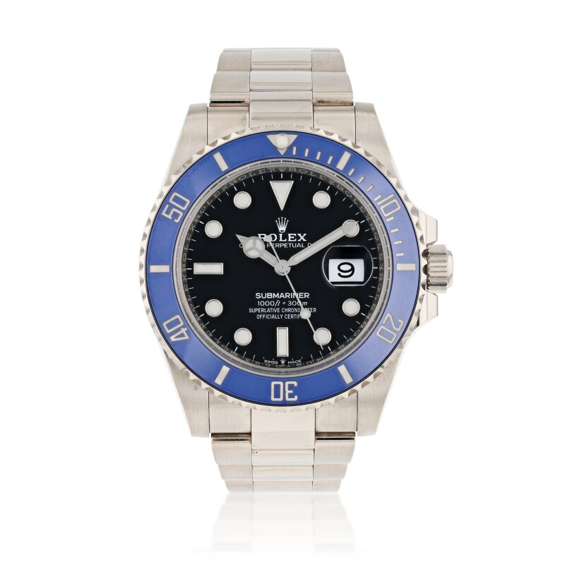 Pre-Owned Rolex Submariner Date Ref.126619LB 18K Solid White Gold Blue Cerachrom Bezel Black Dial Oyster Bracelet 41mm