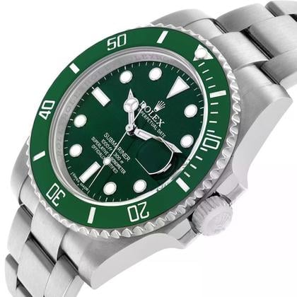 Pre-Owned Rolex Submariner Date Hulk 116610LV-0002 | 40mm Green Ceramic Bezel Green Dial Automatic Diver Watch, Used Good Condition