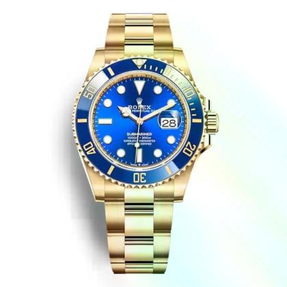 Pre-Owned Rolex Submariner Date 126618LB-0002 | 41mm Solid 18K Yellow Gold Blue Cerachrom Bezel Blue Sunburst Dial Cal.3235 Automatic Luxury Diver Watch, Used Good Condition