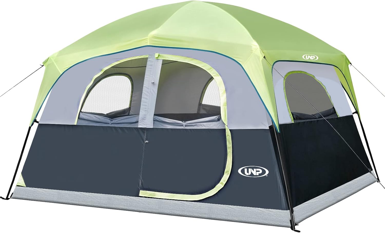 6 Person Waterproof Windproof Easy Setup Tent, Double Layer Family Camping Tent with 1 Mesh Door & 5 Large Mesh Windows - 10'X9'X78in(H)