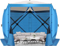12x12FT Pop Up Gazebo Screen Tent Screen House for Camping, Camping Outdoor Screened Gazebo, Hub Tent Instant Screened Canopy with Carrying Bag and Ground Stakes, Brown(Upgraded)