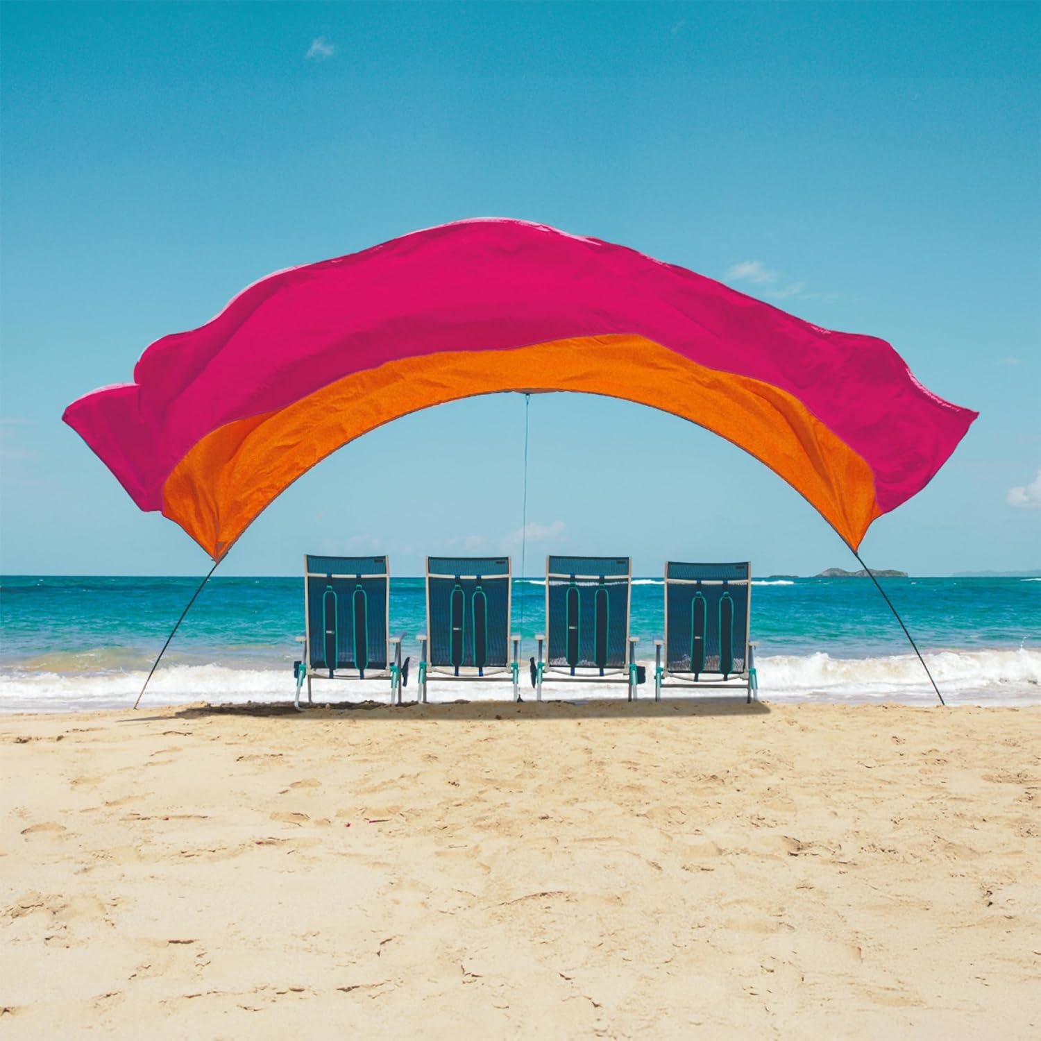 Mini 3.0 Version | Sunset Edition | Sets Up in 3 Mins | 150 Sq. Ft. of Shade for up to 8 People | Includes Wind Assist | UPF 50+ Sun Protection