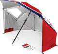 UPF 50+ Umbrella Shelter with Patented Side Panels & Tilt Mechanism, Heavy-Duty 1.25 Inch Center Pole, Auger Anchor for Sand & Grass
