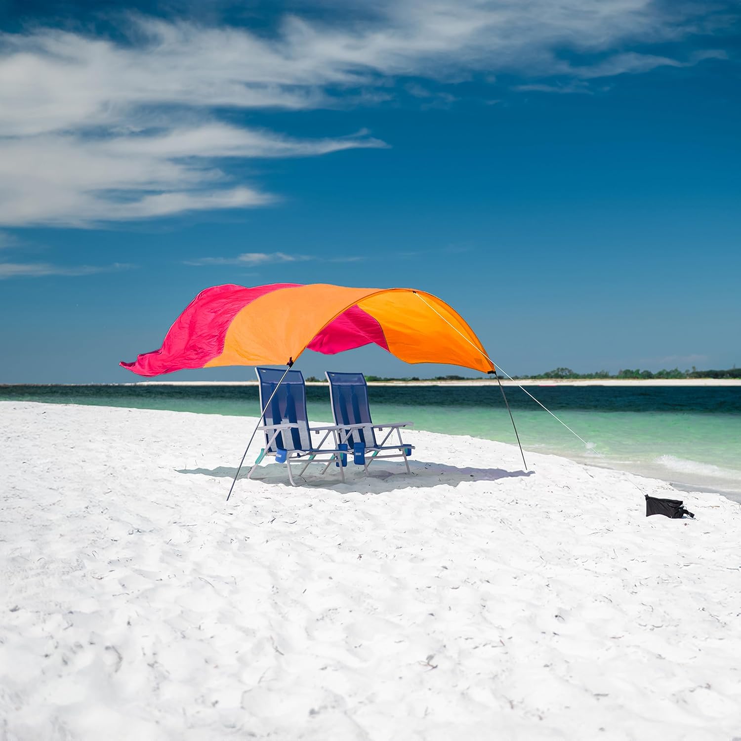 Mini 3.0 Version | Sunset Edition | Sets Up in 3 Mins | 150 Sq. Ft. of Shade for up to 8 People | Includes Wind Assist | UPF 50+ Sun Protection